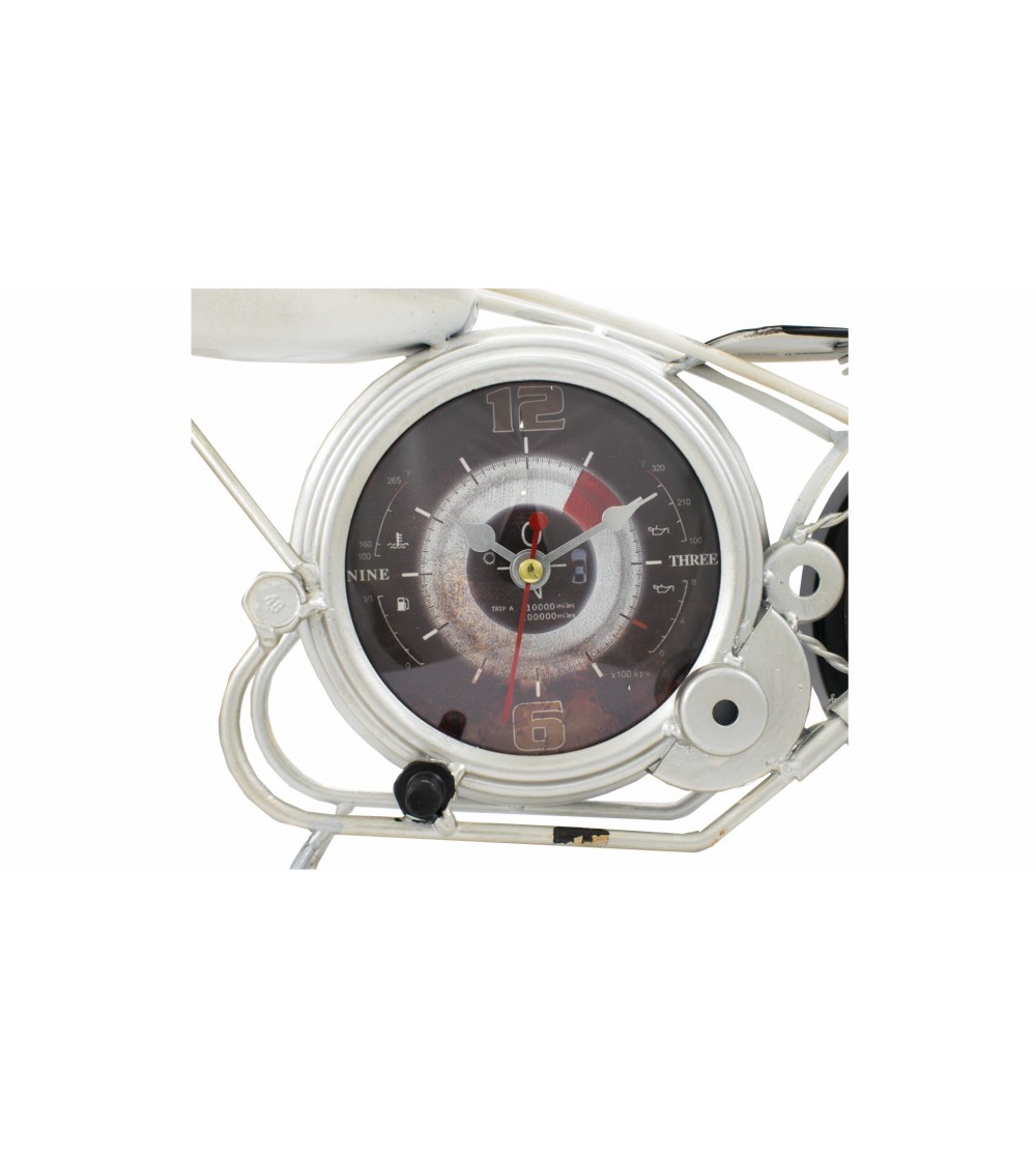 Orologio moto vintage bianco metallizzato