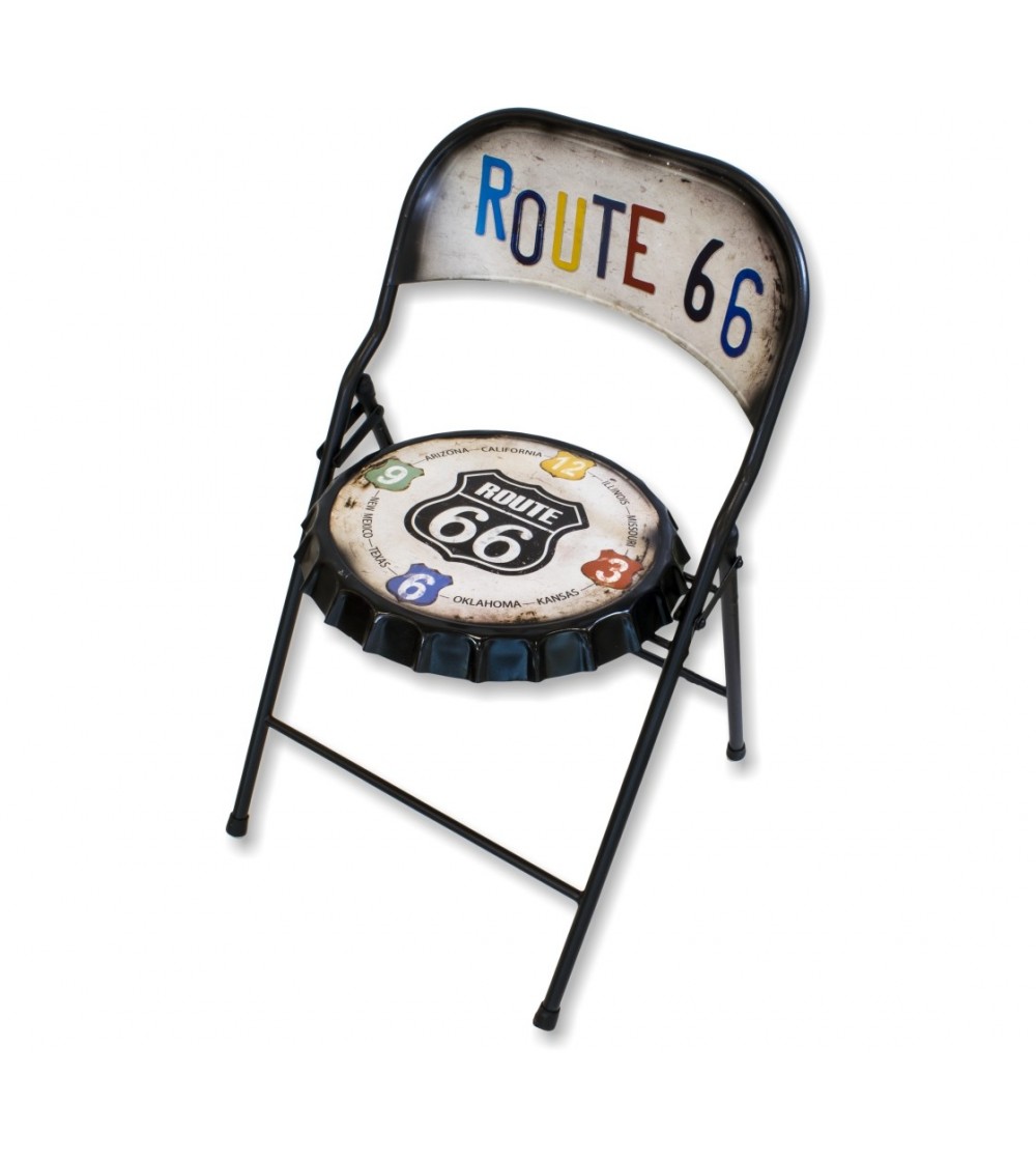 Chaise pliante vintage Route 66